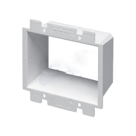 2.18 In. White Rectangle 2-Gang Device Box Extension Plastic
